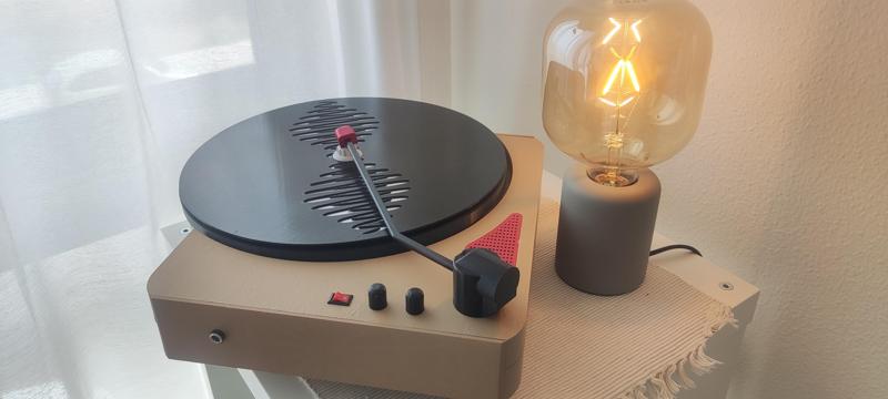 Tocadiscos expositor de vinilos