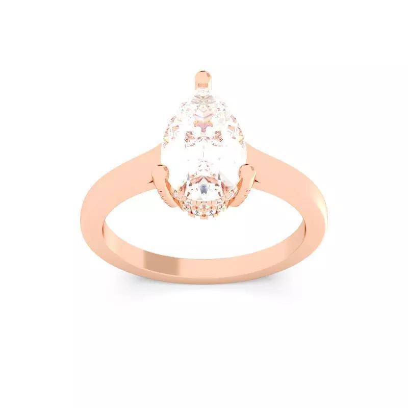 PEAR Cut Hidden Halo Engagement Ring