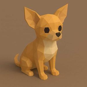 Low Poly Chihuahua 3D Model – STL File for 3D Printing