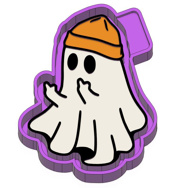 Ghost Middle Finger Freshie STL Mold Housing