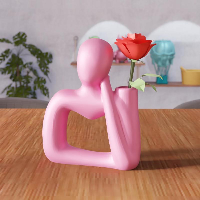 3D Vase with Woman STL File – 317