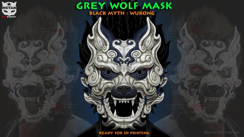 Grey Wolf Mask - Black Myth - Wukong Accessories Cosplay