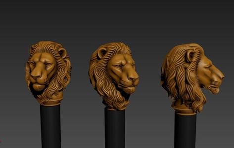 lion Head Gentleman Knob Walking Cane