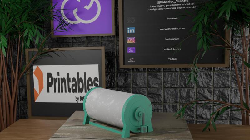 🛡️ Stationary Cement Mixer – 3D Model