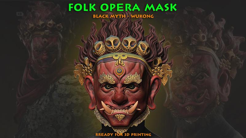 Folk Opera Mask - Black Myth - Wukong Armor Accessories