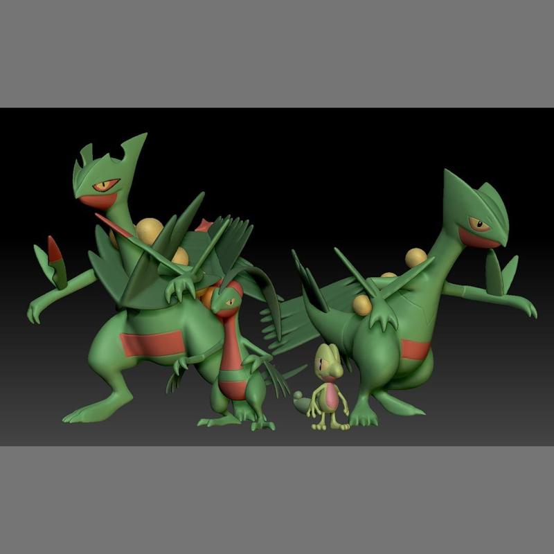 Pokemon Treecko Grovyle Sceptile Mega Evolution