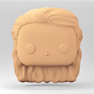 A female head in a POP style. Half Up Half Down hair. WH_2-4