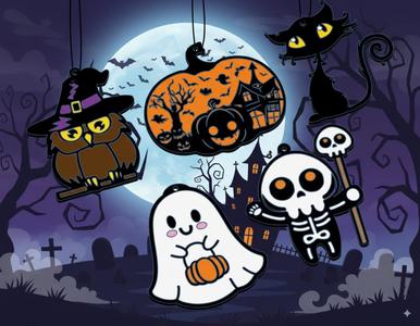 Cute Halloween Hanging Decorations Set