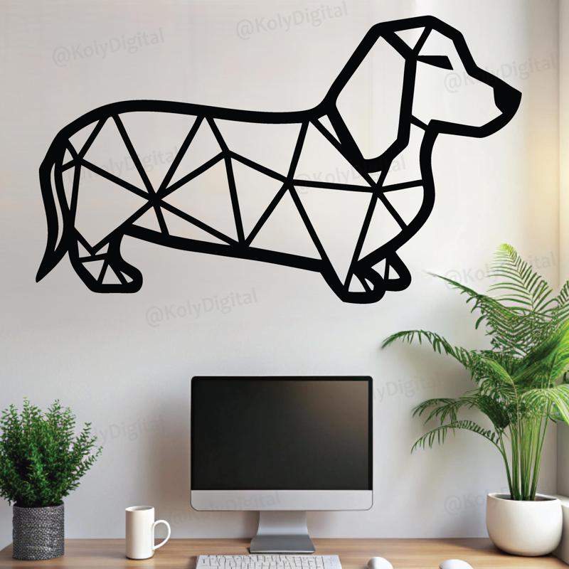 Dachshund dog geomatry shape wall art