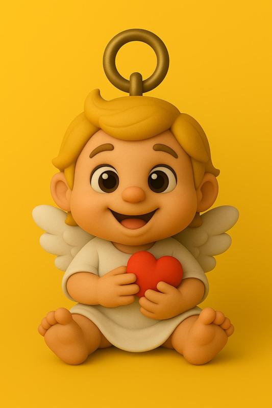 Cherubic Heart – Angel Baby Keychain