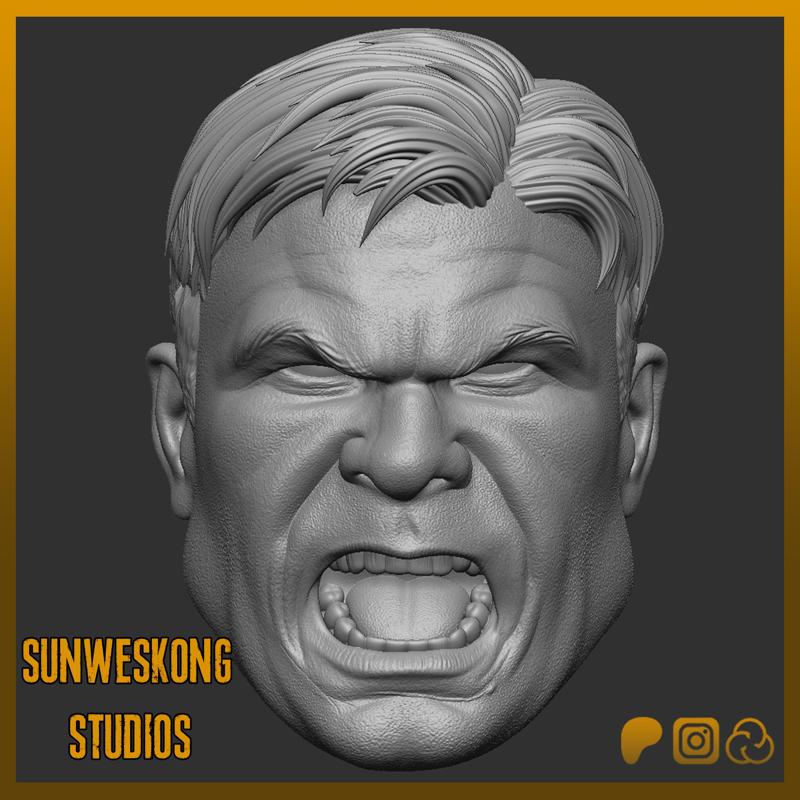 Harrison Ford Red Hulk MCU Angry Headsculpt