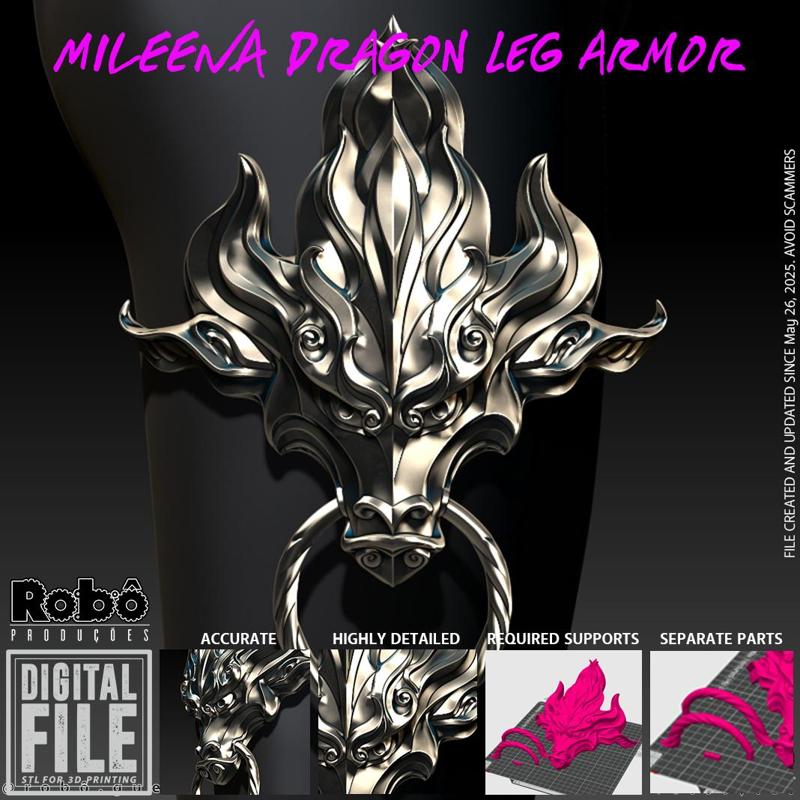Mortal Kombat 1 Mileena Dragon Leg Armor Cosplay - MK1 - 3D Model STL Files