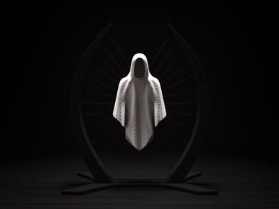 Floating ghost - Halloween string art