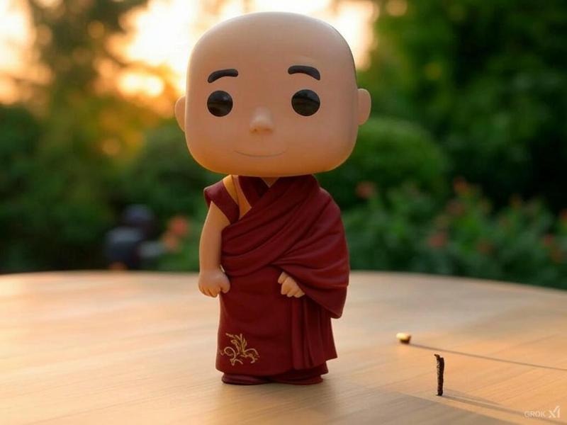 Dalai Lama Funko POP - "Wi-Fi-Free Enlightenment & Misplaced Mantra Madness" (“Meditating since ’59… still figuring out TikTok.” 🧘♂️📵)
