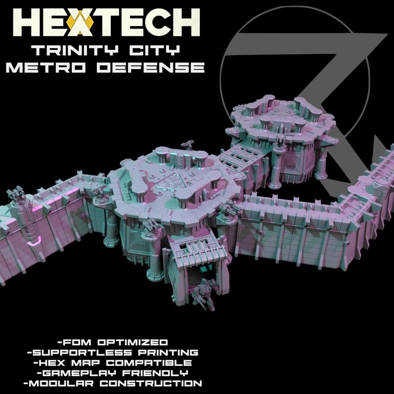 HEXTECH - Trinity City - Metro Defense Expansion (Battletech Compatible)