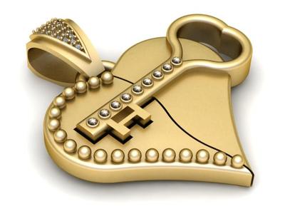 Heart Key 3D Printable Model