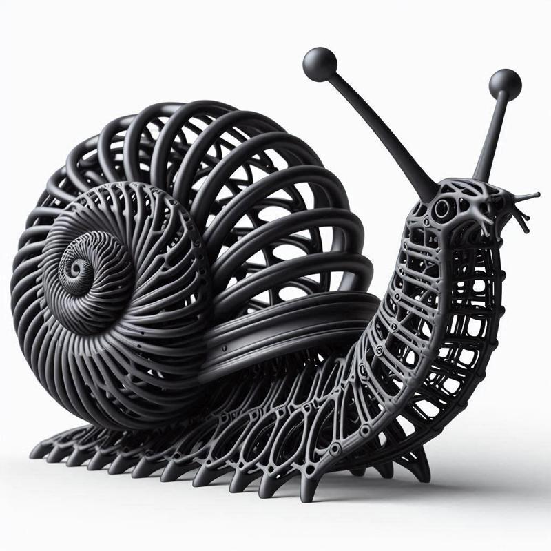 Robotic Snail 3D Print – Futuristic Mechanical Style Sculpture