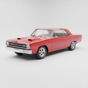 1968 Dodge Dart GTS Muscle Car - Highly Detailed 3D Printable Scale Model STL