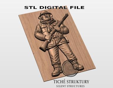 Hunter – Traditional Bas Relief – 3D STL Model