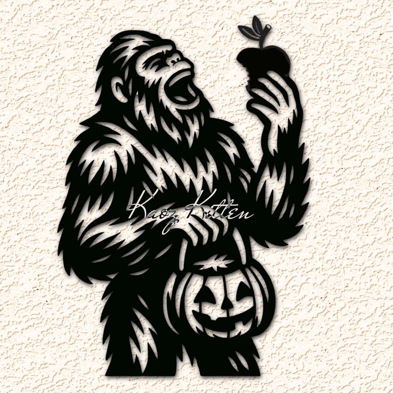 Trick or Treat Sasquatch Yummy Apple Wall Art Home Decor