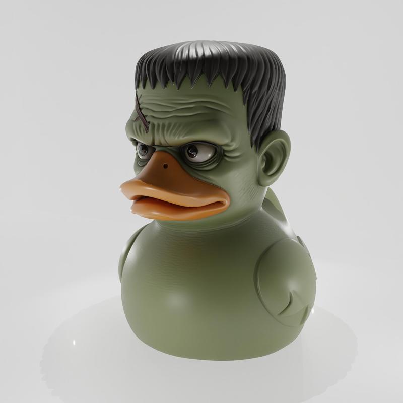 BATHTUB DUCK FIGURINE WITH FRANKENSTEIN DESIGN