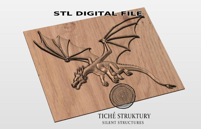Flying Dragon – Fantasy Style – 3D STL Model