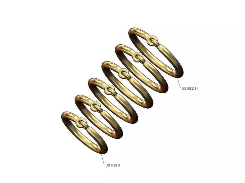 One link eternity hoop wire ring US sizes 6to11