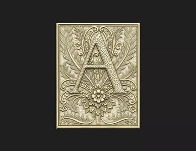 decor wall interior panel frame plaster architect medal  letter