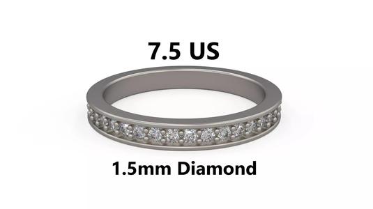 Model 1227 Eternity Band Ring 7 and half US Size 1pnt5mm Diamond
