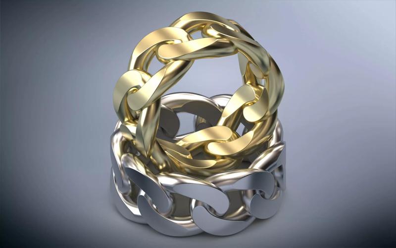 Model057-1 Cuban Ring  10 mm All Sizes