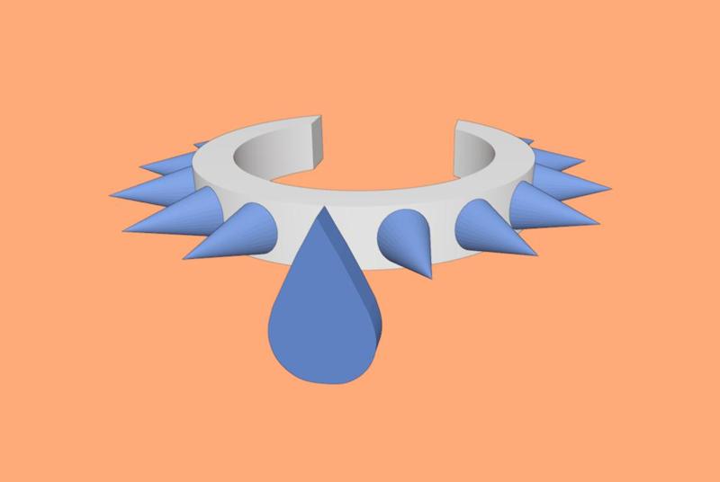 Necklace 3 - flat drop of water pendant for LPS Petshop Littlest pet shop