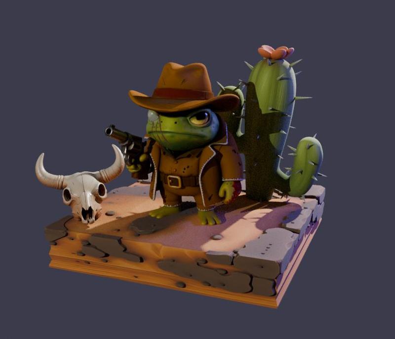 🐸🤠 Cowboy Frog – 3D Printable Model