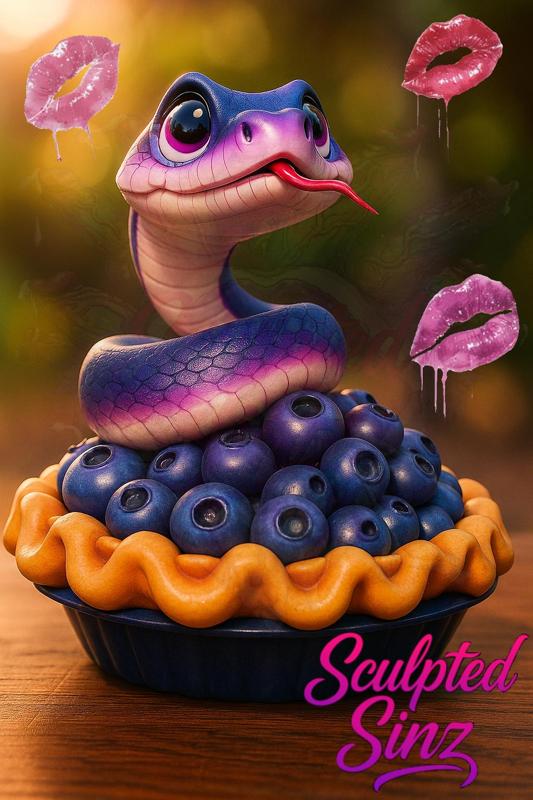 🫐 Blueberry Snake in a Blueberry Pie – Whimsical 3D Model