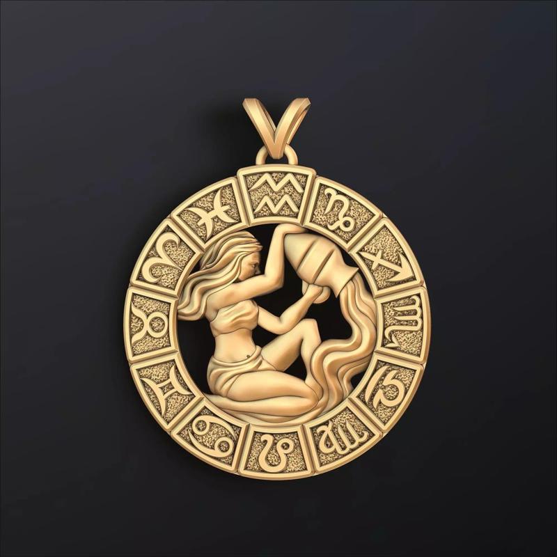 Horoscope Aquarius Pendant v2