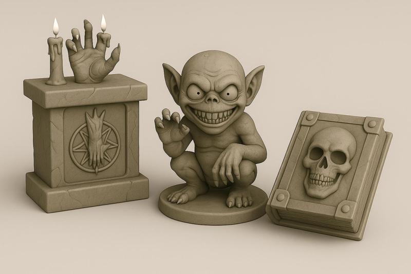 Creepy Goblin & Dark Relics STL Set | Halloween RPG Props