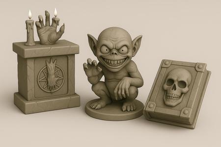 Creepy Goblin & Dark Relics STL Set | Halloween RPG Props