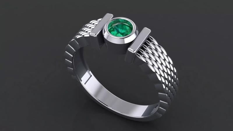 Engagement ring  with  dimonds for CNC model or