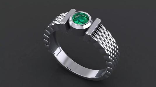 Engagement ring  with  dimonds for CNC model or