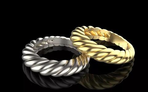 Fashion rope ring Engagement Ring Silver Gold