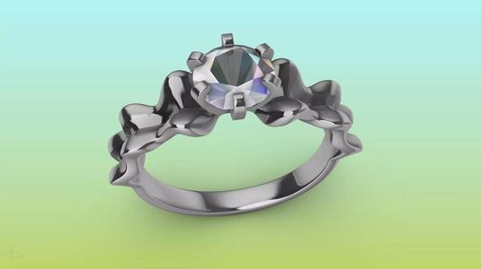 ruffle solitaire ring stl verified
