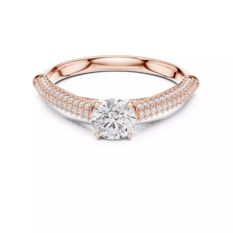 Round Cut Pave Diamond Engagement Wedding Ring 3DM STL Video