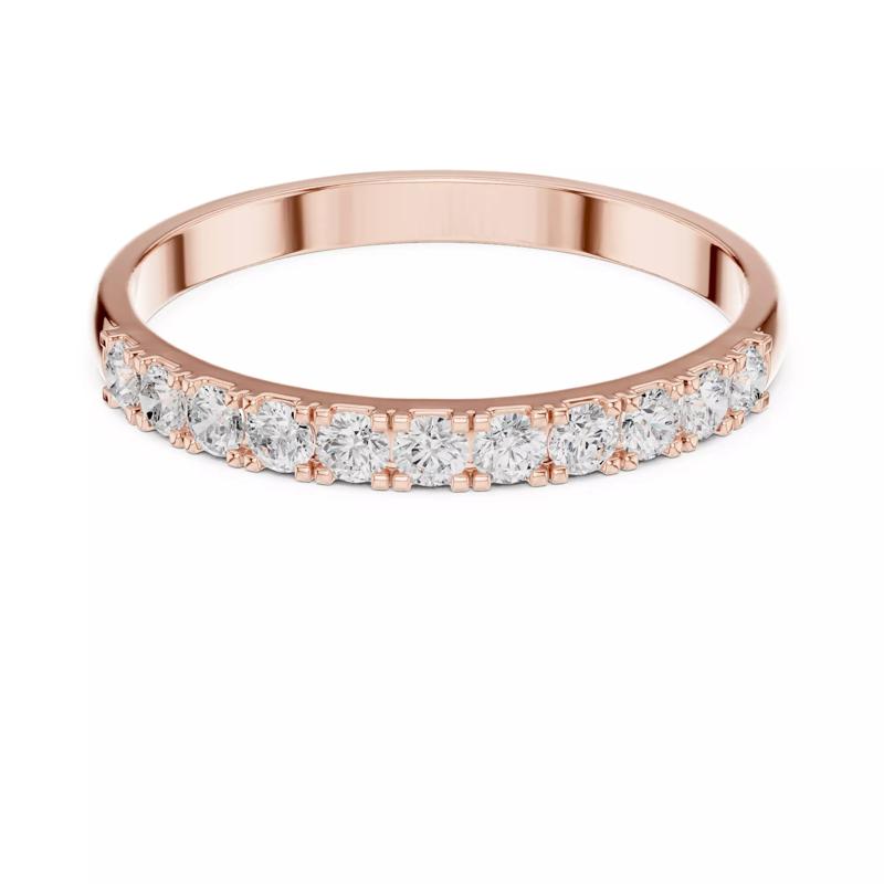 Round Cut Half Eternity Engagement Wedding Band 3DM STL Video