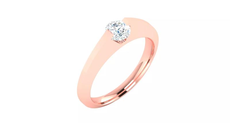 Rose gold -Diamond Ring-  3DM AND STL File - DC LR-0925