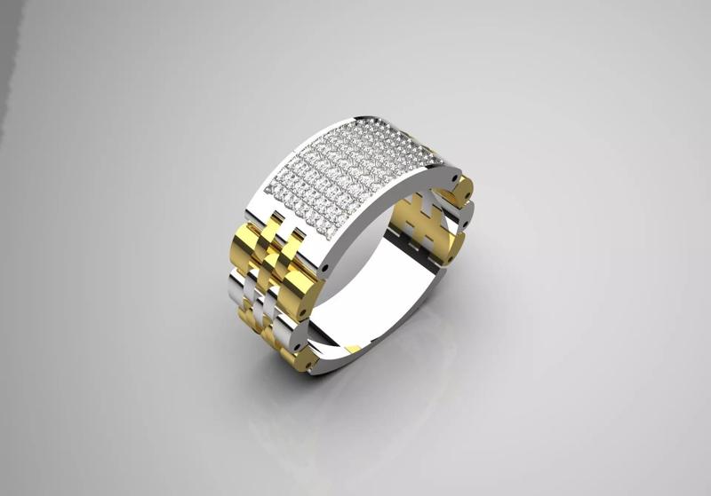 Luxury man Rolex design diamond ring model ror0009