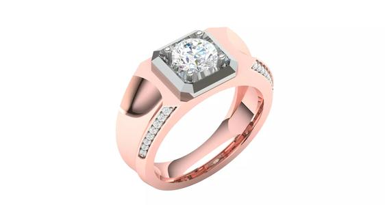 Rose gold -Diamond Ring- 3DM AND STL File  - DC LR-0808