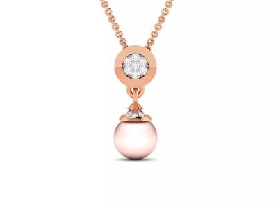 Women pearl pendant 3dm render detail