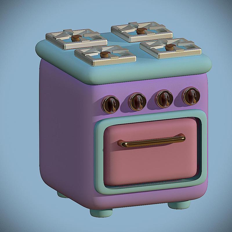 Toy Oven with Pull-Out Drawer