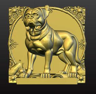 Bulldog Bas-Relief 3D STL Model – Wall Art, CNC, Laser Engraving, 3D Printing 1