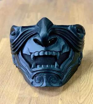 Black Samurai Mask Oni Style
