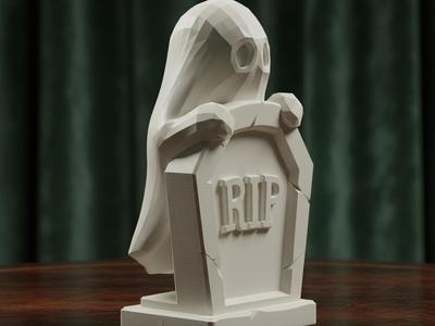 Spooky Cute Ghost & Gravestone